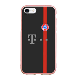 Чехол iPhone 7/8 матовый Bayern FC: Black 2018, цвет: 3D-светло-розовый