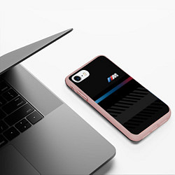 Чехол iPhone 7/8 матовый BMW: Brand Lines, цвет: 3D-светло-розовый — фото 2