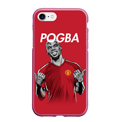 Чехол iPhone 7/8 матовый FC MU: Pogba, цвет: 3D-малиновый