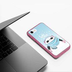Чехол iPhone 7/8 матовый Hate Winter, цвет: 3D-малиновый — фото 2