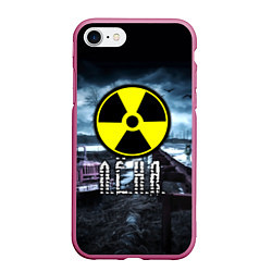 Чехол iPhone 7/8 матовый S.T.A.L.K.E.R: Лёня, цвет: 3D-малиновый