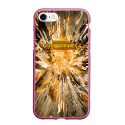 Чехол iPhone 7/8 матовый PUBG: Abstract Explode, цвет: 3D-малиновый
