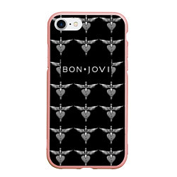 Чехол iPhone 7/8 матовый Bon Jovi, цвет: 3D-светло-розовый