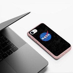 Чехол iPhone 7/8 матовый NASA: Endless Space, цвет: 3D-светло-розовый — фото 2