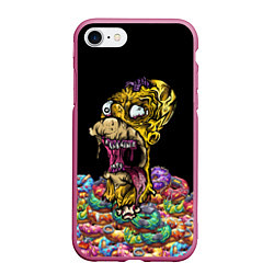 Чехол iPhone 7/8 матовый Zombie Homer, цвет: 3D-малиновый
