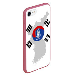 Чехол iPhone 7/8 матовый Сборная Кореи, цвет: 3D-малиновый — фото 2