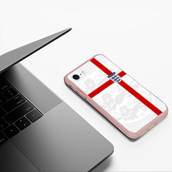 Чехол iPhone 7/8 матовый Сборная Англии, цвет: 3D-светло-розовый — фото 2