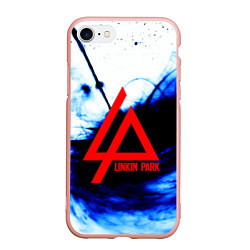 Чехол iPhone 7/8 матовый Linkin Park blue smoke, цвет: 3D-светло-розовый