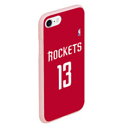 Чехол iPhone 7/8 матовый Rockets: Houston 13, цвет: 3D-светло-розовый — фото 2