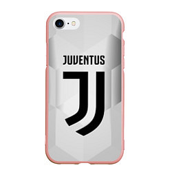 Чехол iPhone 7/8 матовый FC Juventus: Silver Original, цвет: 3D-светло-розовый