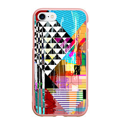 Чехол iPhone 7/8 матовый RGB Geometry, цвет: 3D-светло-розовый