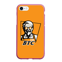 Чехол iPhone 7/8 матовый BTC vs KFC, цвет: 3D-малиновый