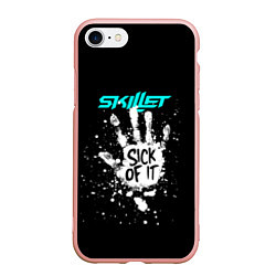 Чехол iPhone 7/8 матовый Skillet: Sick of it, цвет: 3D-светло-розовый