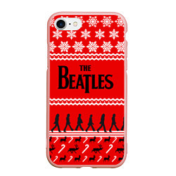 Чехол iPhone 7/8 матовый The Beatles: New Year, цвет: 3D-светло-розовый