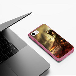 Чехол iPhone 7/8 матовый Dark Souls: Dark Knight, цвет: 3D-малиновый — фото 2