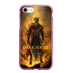 Чехол iPhone 7/8 матовый Dark Souls: Flame Knight, цвет: 3D-малиновый