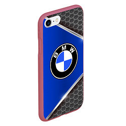 Чехол iPhone 7/8 матовый BMW: Blue Metallic, цвет: 3D-малиновый — фото 2