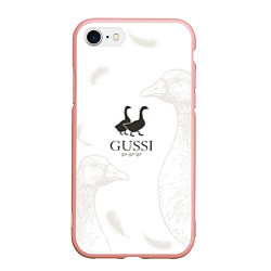 Чехол iPhone 7/8 матовый GUSSI Ga-Ga-Ga, цвет: 3D-светло-розовый