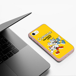 Чехол iPhone 7/8 матовый Cuphead: Don't deal with the Devil, цвет: 3D-светло-розовый — фото 2