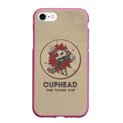 Чехол iPhone 7/8 матовый Cuphead: One Touch Cup, цвет: 3D-малиновый