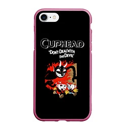 Чехол iPhone 7/8 матовый Cuphead: Hell Devil, цвет: 3D-малиновый