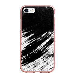 Чехол iPhone 7/8 матовый Белый и черный, цвет: 3D-светло-розовый