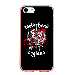 Чехол iPhone 7/8 матовый Motorhead England, цвет: 3D-светло-розовый