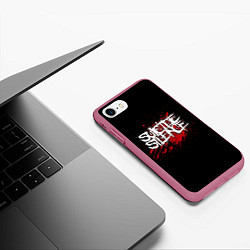 Чехол iPhone 7/8 матовый Suicide Silence Blood, цвет: 3D-малиновый — фото 2