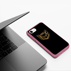 Чехол iPhone 7/8 матовый Khabib: Gold Eagle, цвет: 3D-малиновый — фото 2
