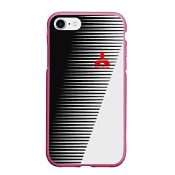 Чехол iPhone 7/8 матовый MITSUBISHI SPORT, цвет: 3D-малиновый