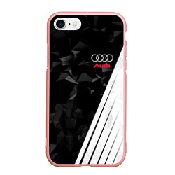 Чехол iPhone 7/8 матовый Audi: Black Poly, цвет: 3D-светло-розовый