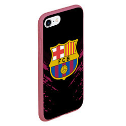 Чехол iPhone 7/8 матовый Barcelona FC: Sport Fashion, цвет: 3D-малиновый — фото 2