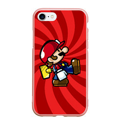 Чехол iPhone 7/8 матовый Super Mario: Red Illusion, цвет: 3D-светло-розовый