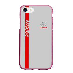 Чехол iPhone 7/8 матовый Toyota: Silver Sport, цвет: 3D-малиновый