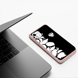 Чехол iPhone 7/8 матовый Russia: B&W Floral, цвет: 3D-светло-розовый — фото 2