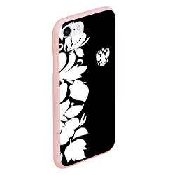 Чехол iPhone 7/8 матовый Russia: B&W Floral, цвет: 3D-светло-розовый — фото 2