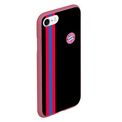Чехол iPhone 7/8 матовый FC Bayern Munchen: Pink Line, цвет: 3D-малиновый — фото 2