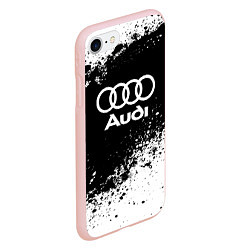Чехол iPhone 7/8 матовый Audi: Black Spray, цвет: 3D-светло-розовый — фото 2