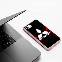 Чехол iPhone 7/8 матовый Mitsubishi: Red Anger, цвет: 3D-светло-розовый — фото 2