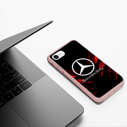 Чехол iPhone 7/8 матовый Mercedes-Benz: Red Anger, цвет: 3D-светло-розовый — фото 2