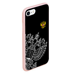 Чехол iPhone 7/8 матовый Russia: Black Edition, цвет: 3D-светло-розовый — фото 2