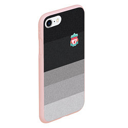 Чехол iPhone 7/8 матовый ФК Ливерпуль: Серый стиль, цвет: 3D-светло-розовый — фото 2