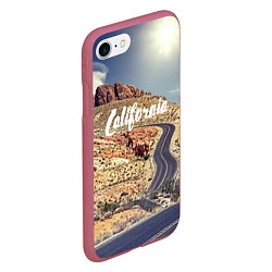 Чехол iPhone 7/8 матовый California Way, цвет: 3D-малиновый — фото 2