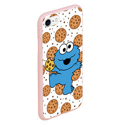 Чехол iPhone 7/8 матовый Cookie Monster, цвет: 3D-светло-розовый — фото 2