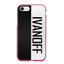 Чехол iPhone 7/8 матовый IVANOFF, цвет: 3D-малиновый