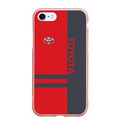 Чехол iPhone 7/8 матовый Toyota, цвет: 3D-светло-розовый