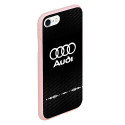 Чехол iPhone 7/8 матовый Audi: Black Abstract, цвет: 3D-светло-розовый — фото 2