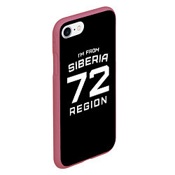 Чехол iPhone 7/8 матовый Im from Siberia: 72 Region, цвет: 3D-малиновый — фото 2