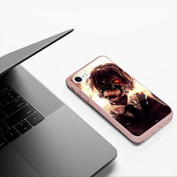 Чехол iPhone 7/8 матовый Tokyo Ghoul, цвет: 3D-светло-розовый — фото 2