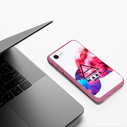 Чехол iPhone 7/8 матовый 30 Seconds to Mars, цвет: 3D-малиновый — фото 2